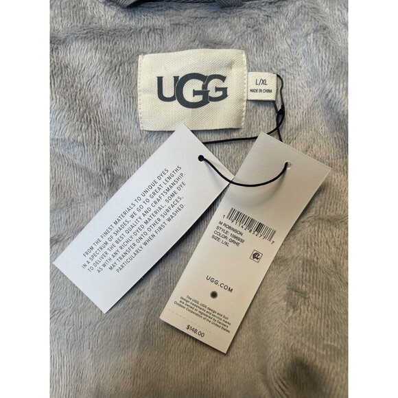 UGG‎ Robinson Men's Size L/XL Grey Heather Robe Cotton Fleece 1096932 NEW - Picture 8 of 9